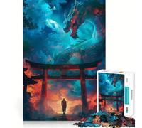 Puzzle de 1000 pièces représentant Une scène de Dragon Mystique pour Adultes, Un Jeu de réflexion Stimulant et agréable à Assembler, Un Joli Cadeau (38x52cm)