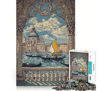 Puzzle de 1000 pièces représentant Une scène de gondole à Venise pour Adultes Jeu de Concentration et de précision Bords Lisses Défi Amusant pour Passer Le Temps (38x26cm)