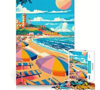 Puzzle de 1000 pièces représentant Une scène de Plage de Rimini, idéal pour Les Adolescents Un Jeu d'exercice Mental apaisant et Un Cadeau précieux Assembler (38x52cm)