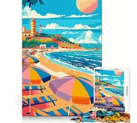 Puzzle de 1000 pièces représentant Une scène de Plage de Rimini, idéal pour Les Adolescents Un Jeu d'exercice Mental apaisant et Un Cadeau précieux Assembler (38x52cm)