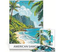 Puzzle de 1000 pièces représentant Une scène de Plage des Samoa américaines pour Adultes Idéal pour stimuler la Concentration,Jouer et Partager Un Moment Convivial en Famille ou Entre Amis (50x75cm)