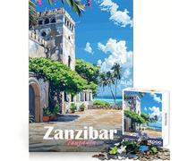 Puzzle de 1000 pièces représentant Une scène de Rue à Zanzibar, idéal pour Les Adolescents Un Cadeau mémorable, à la Fois ludique et résistant (50x75cm)