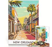 Puzzle de 1000 pièces représentant Une scène de Rue de la Nouvelle-Orléans, idéal pour Adultes, Jeu de réflexion et de détente, Montage Facile, Cadeau de Saison (50x75cm)