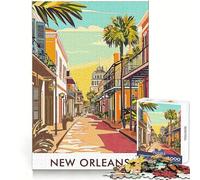 Puzzle de 1000 pièces représentant Une scène de Rue de la Nouvelle-Orléans pour Adultes Jeu de réflexion Stimulant, Moment de Partage et d'expression Artistique Cadeau élégant (38x52cm)