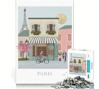 Puzzle de 1000 pièces représentant Une scène de Rue Parisienne,découpe précise,Art,Jeu cognitif et Amusant,Loisirs,scène de Noël (50x75cm)