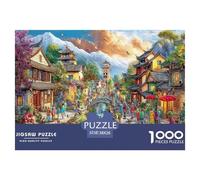 Puzzle de 1000 pièces représentant Une scène de Ville Antique (rivière) - Cadeau pour Adultes - 38 x 26 cm - Décoration Murale - Idéal pour Une activité ludique.