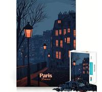 Puzzle de 1000 pièces représentant Une scène Nocturne de Paris, idéal pour Les Adolescents, pour améliorer Leur mémoire, Un Passe-Temps Calme et précis, Cadeau d'anniversaire (50x75cm)