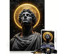Puzzle de 1000 pièces représentant Une Sculpture Antique en Pierre avec des étoiles et Une auréole dorée idéal pour Les Adolescents Jeu de logique Clair et Facile à Assembler Cadeau d'anniversaire