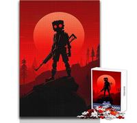 Puzzle de 1000 pièces représentant Une Silhouette avec Un Fusil - Jeu éducatif, Analyse et logique - Idée Cadeau pour Un Père Noël Secret - Dimensions : 50x75cm