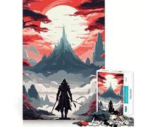 Puzzle de 1000 pièces représentant Une Silhouette dans Un Paysage Fantastique Idéal pour Les Adolescents Stimule la mémoire apaise et Offre des Bords Nets pour Les vœux du Père Noël