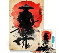 Puzzle de 1000 pièces représentant Une Silhouette de samouraï idéal pour Les Adolescents pour stimuler la mémoire et Passer des Moments de sérénité Cadeau d'anniversaire de qualité supérieure