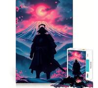 Puzzle de 1000 pièces représentant Une Silhouette de samouraï sur Fond de Montagne enneigée idéal pour Les Adolescents Un Jeu Stimulant et Amusant avec des découpes précises et Un Cadeau Festif