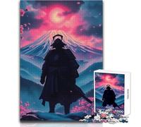 Puzzle de 1000 pièces représentant Une Silhouette de samouraï sur Fond de Montagne enneigée Jeu ludique et Stimulant pour Le développement cognitif des Adolescents Idéal comme Cadeau Original