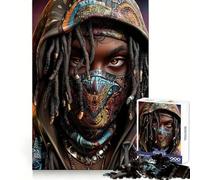 Puzzle de 1000 pièces représentant Une Silhouette encapuchonnée avec Un Masque orné idéal pour Les Adolescents Stimulant l'imagination aux Couleurs Vives Passe-Temps Familial Cadeau de Noël 38x52cm