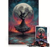 Puzzle de 1000 pièces représentant Une sorcière Squelette Dansant sous la Pleine Lune (50x75cm) Idéal pour la réflexion, l'entraînement et Le Plaisir Bords Nets Cadeau Surprise pour Un Anniversaire