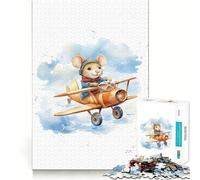 Puzzle de 1000 pièces représentant Une Souris Volant dans Un Avion, idéal pour Adultes et Stimulant la réflexion Un Cadeau Charmant et Relaxant (50x75cm)
