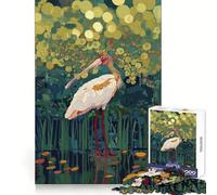 Puzzle de 1000 pièces représentant Une spatule rosée dans Un Marais Luxuriant, pour Adultes Jeu intellectuel, Divertissement apaisant, découpe précise, Cadeau de Noël (50x75cm)