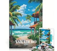 Puzzle de 1000 pièces représentant Une Station balnéaire de Varadero à Cuba ; Jeu à Monter soi-même activité relaxante et intellectuelle Cadeau Original pour Un Anniversaire ou Noël 38x26cm
