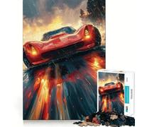 Puzzle de 1000 pièces représentant Une Super Voiture Rouge, Un Jouet de Train logique pour Adolescents, Un Cadeau Original et Amusant aux découpes Lisses (38x26cm)