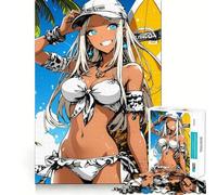 Puzzle de 1000 pièces représentant Une surfeuse d'anime Jeu cognitif et Amusant Découpe de Haute précision Cadeau Unique pour soulager Le Stress (38x26cm)