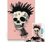 Puzzle de 1000 pièces représentant Une tête de Mort Punk, idéal pour Adultes Un Jeu d'entraînement cérébral Relaxant et Amusant à Assembler, Un Cadeau Parfait pour Les fêtes (50x75cm)