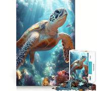 Puzzle de 1000 pièces représentant Une Tortue Marine dans Un récif corallien, pour Adultes Renforce la mémoire, Loisirs, Divertissement, qualité, Finitions soignées, Cadeau élégant (38x26cm)