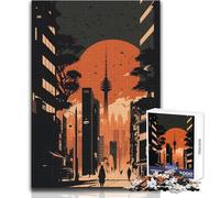 Puzzle de 1000 pièces représentant Une Ville Asiatique futuriste,idéal pour Les Adolescents Jeu de développement de la logique et de la réflexion Un Cadeau Parfait pour Partager des Moments précieux