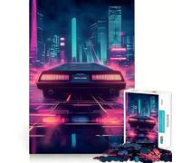Puzzle de 1000 pièces représentant Une Ville futuriste avec des Voitures rétro idéal pour Les Adolescents Jeu de logique Puissant Bords Nets et créatifs Cadeau Parfait pour Les Moments de détente