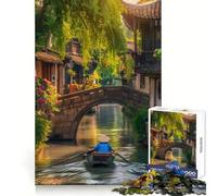 Puzzle de 1000 pièces représentant Une Voie navigable dans Une Ville Chinoise Traditionnelle idéal pour Les Adolescents, développe la logique, se détend et s’Offre Un Cadeau de Noël idéal (38x26cm)