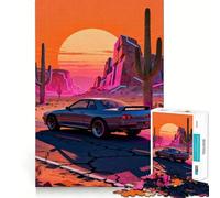 Puzzle de 1000 pièces représentant Une Voiture rétro dans Un Paysage désertique idéal pour Les Adolescents Jeu de réflexion et de création Collective Découpe Nette et précise Pièce de Collection
