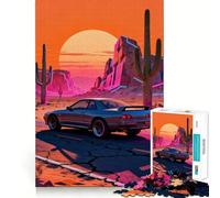 Puzzle de 1000 pièces représentant Une Voiture rétro dans Un Paysage désertique Idéal pour Les Adolescents Jeu de réflexion et de création Collective Découpe Nette et précise Pièce de Collection