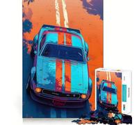 Puzzle de 1000 pièces représentant Une Voiture Vintage sur la Route Jeu de mémoire Amusant,Bords Lisses,Assemblage Parfait,Une façon divertissante d'occuper Les Heures vides (38x52cm)