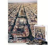Puzzle de 1000 pièces représentant Une Vue aérienne de Barcelone, idéal pour Les Adolescents, pour développer Leur logique, se détendre et Offrir Un Cadeau d'anniversaire Original (38x52cm)
