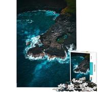 Puzzle de 1000 pièces représentant Une Vue aérienne d'une côte rocheuse et de l'océan Jeu éducatif et Stimulant à Monter soi-même à partir de 14 Ans (38x52cm)