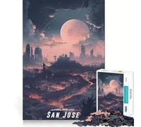 Puzzle de 1000 pièces représentant Une Vue de la Ville de San José, pour Adultes et Adolescents À Construire Lentement, à apprécier Découpe précise Pièce de Collection Artistique (38x52cm)