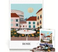 Puzzle de 1000 pièces représentant une vue depuis un balcon à Rome,idéal pour les adolescents Stimule la mémoire,favorise la détente et offre un cadeau parfait grâce à son système d'emboîtement précis
