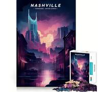 Puzzle de 1000 pièces représentant Une Vue du Centre-Ville de Nashville, idéal pour Adultes et Stimulant la réflexion Un Cadeau Charmant et Relaxant (50x75cm)