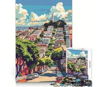 Puzzle de 1000 pièces représentant Une Vue imprenable sur Les collines de San Francisco idéal pour Les Adultes Stimule la mémoire favorise Le Plaisir en Groupe et Offre Un Cadeau aux Bords Nets
