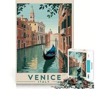 Puzzle de 1000 pièces représentant Venise,Italie,Un Paysage Urbain à découvrir pour Adolescents Jeu de mémoire Amusant,Surface Lisse sans bavures,Cadeau d'anniversaire,Casse-tête (38x52cm)
