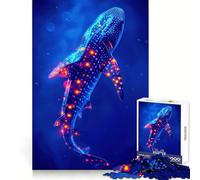 Puzzle de 1000 pièces Requin-Baleine néon pour Adultes Jeu de réflexion Intelligent Découpe précise Objet de Collection (50x75cm)
