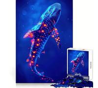 Puzzle de 1000 pièces Requin-Baleine Néon pour Adultes Puzzle pour Stimuler la Mémoire, Paisible et Amusant Bords Nets Cadeau de Noël (38x26cm)
