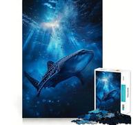 Puzzle de 1000 pièces Requin-Baleine Océan pour Adolescents Jeu Stimulant Le Cerveau Emboîtement précis sans espaces Activité relaxante en Groupe à l'intérieur (38x26cm)