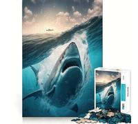 Puzzle de 1000 pièces Requin-Baleine pour Adolescents,Jeu de Concentration mentale,découpe de précision,Bords Lisses, pour Les fêtes (38x26cm)