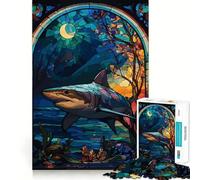 Puzzle de 1000 pièces Requin dans Une vitre pour Adultes, Jouet de logique Pointue, Loisirs à Domicile, découpe précise, 38x26cm