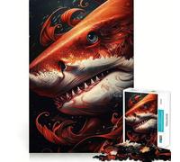 Puzzle de 1000 pièces Requin Mon ami drôle pour Adolescents Jeu d'exercice Mental, Relaxation, à Assembler, liste de souhaits du Père Noël 38x52cm