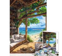 Puzzle de 1000 pièces Retraite dans Une Villa en Bord de mer Jeu Manuel défi Difficile Jouet de décoration intérieure Difficile à compléter (38x26cm)