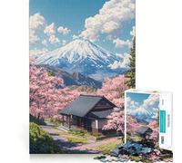 Puzzle de 1000 pièces Retraite sous Les cerisiers en Fleurs Jeu de réflexion Amusant et précis pour Un Moment de détente et de Calme Cadeau de Noël apaisant (38x52cm)