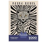 Puzzle De 1000 Pièces Retro Beats Twenties Feels Leopard Art Puzzles pour Adultes Activités Familiales Stimule Le Cerveau Idéal comme Cadeau pour Toute La Famille 38x26cm/1000pcs