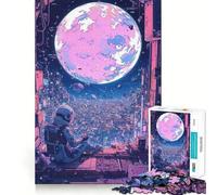 Puzzle de 1000 pièces Rêve d'astronaute dans la Ville Spatiale pour Adolescents, Jeu de logique et de développement du Sens de l'équilibre, découpe précise, (38x26cm)