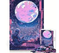 Puzzle de 1000 pièces Rêve d'astronaute dans la Ville Spatiale pour Adolescents, Jeu de logique et de développement du Sens de l'équilibre, découpe précise, (38x26cm)